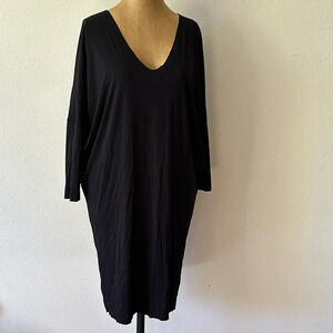 Wolford sz XS black long sleeve dolman dress 34” length super soft great cond